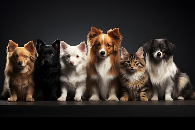 image d'un groupe de photographie de chiens et de chats