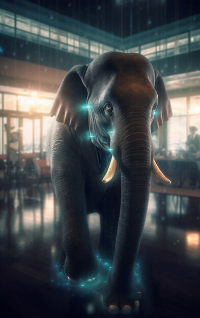 Une image d'intelligence artificielle d'éléphant