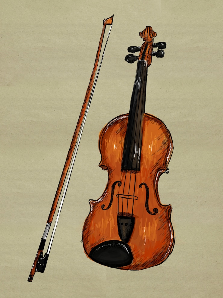 Photo gratuit image de peinture au violon