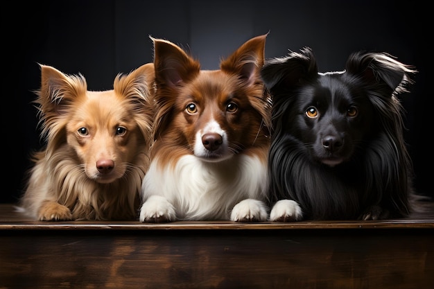 Photo gratuite image d'une photographie de groupe de chiens