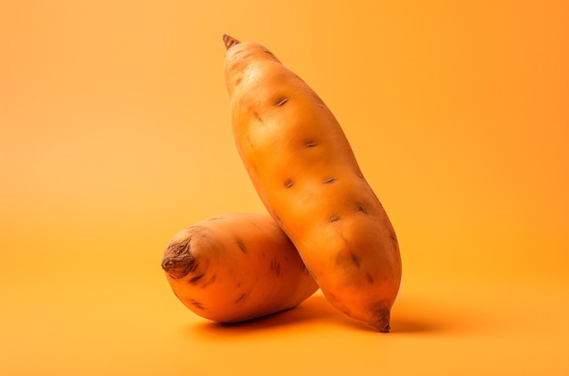 Photo gratuite image réaliste d'un couple de patates douces sur fond coloré