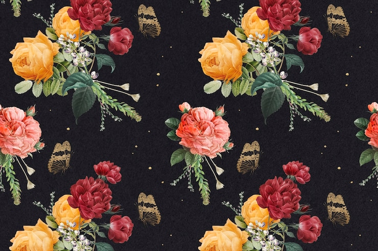Photo gratuit impression de fond de roses colorées vintage