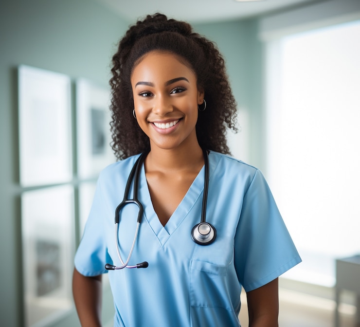Photo gratuit infirmière de taille moyenne à l'hôpital