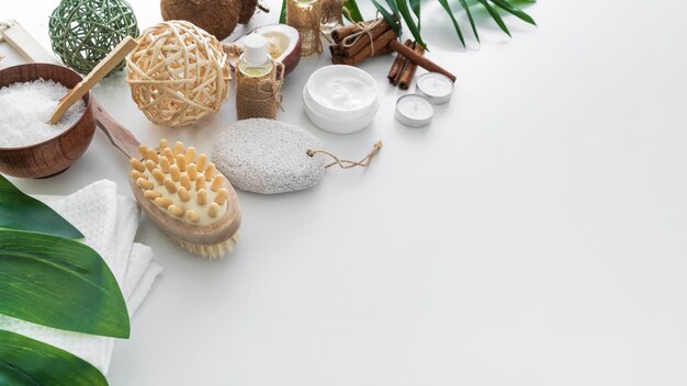Ingrédients de copie-espace pour les cosmétiques