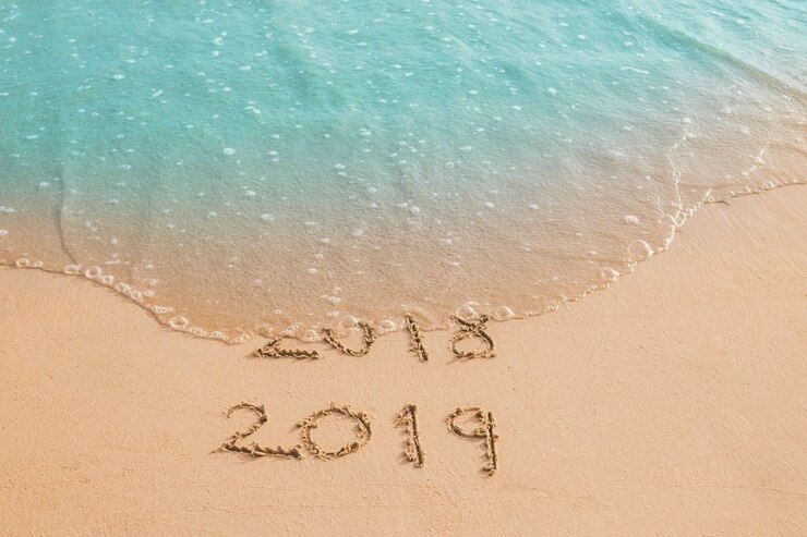 Photo gratuit inscription de lavage des vagues 2018
