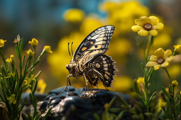 Photo gratuite insecte macro robotique