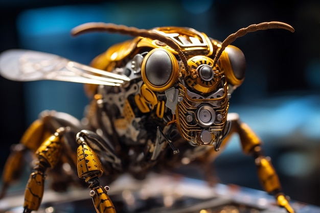 Photo gratuite insecte robotique généré par ai