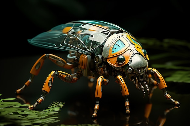 Photo gratuite insecte robotique généré par ai