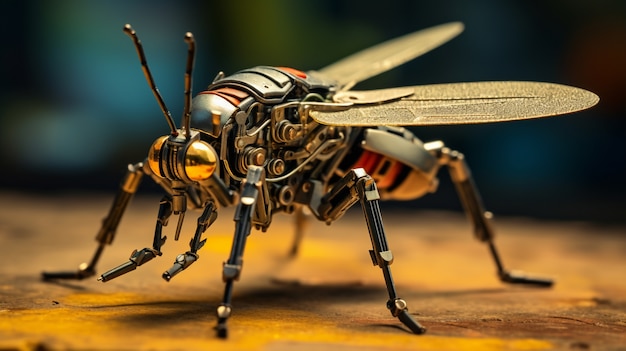 Photo gratuite insecte robotique généré par ai