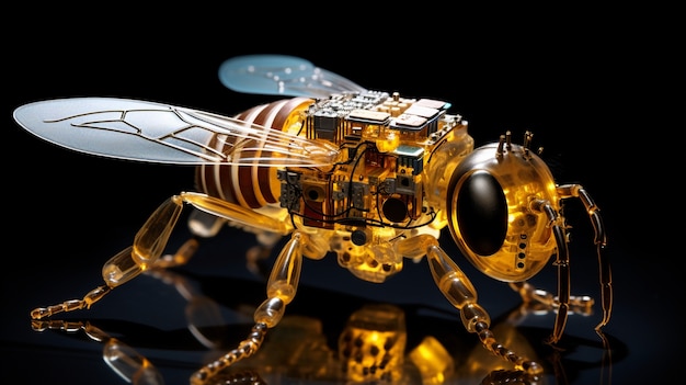 Photo gratuite insecte robotique généré par ai