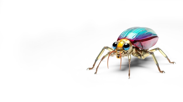 Photo gratuite insecte robotique en studio avec espace de copie