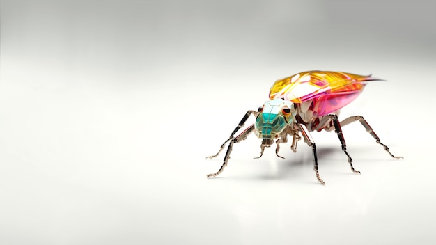 Photo gratuite insecte robotique en studio avec espace de copie