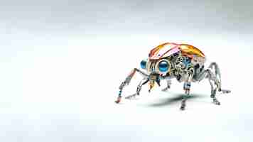 Photo gratuite insecte robotique en studio avec espace de copie