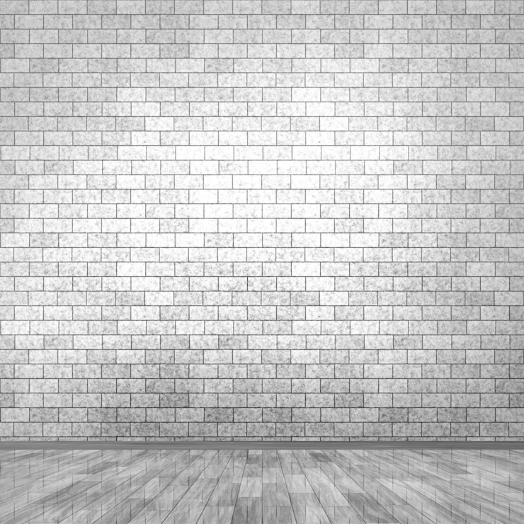 Photo gratuit intérieur 3d grunge room avec mur en briques et parquet