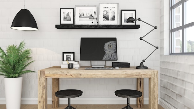 Photo gratuite intérieur de bureau moderne 3d