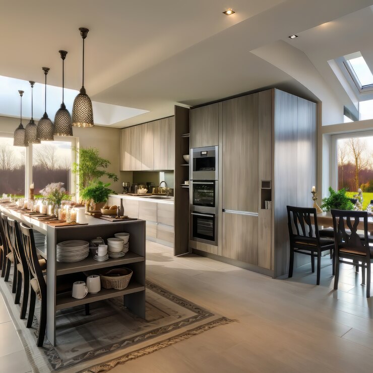 Photo gratuit l'intérieur de la cuisine moderne