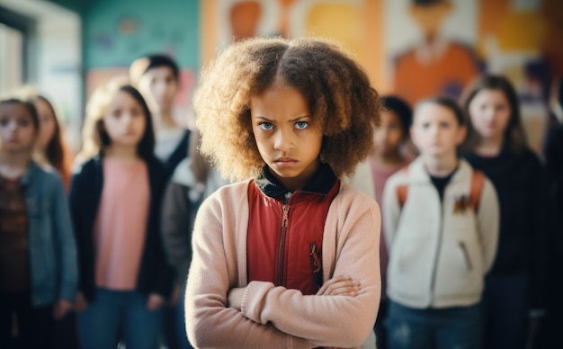 Photo gratuite l'intimidation à l'école des enfants