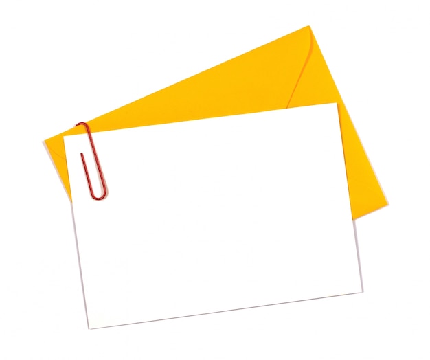 Inviter carte avec enveloppe jaune