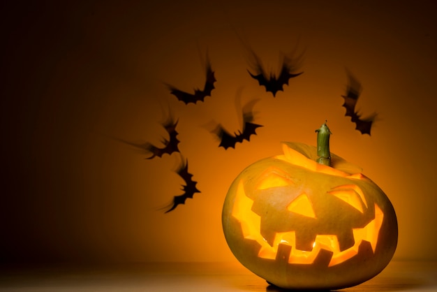 Jack-o-lantern et les chauves-souris