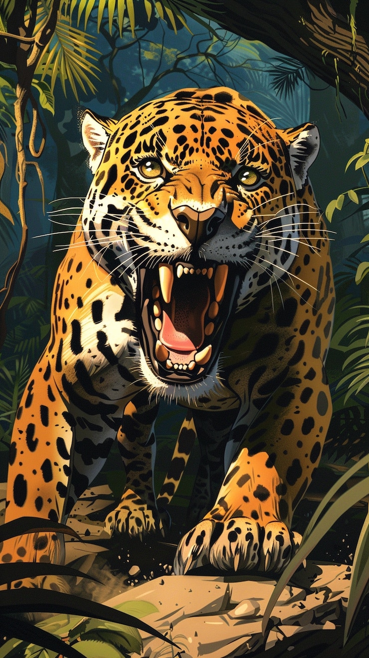 Photo gratuit le jaguar sauvage dans la jungle