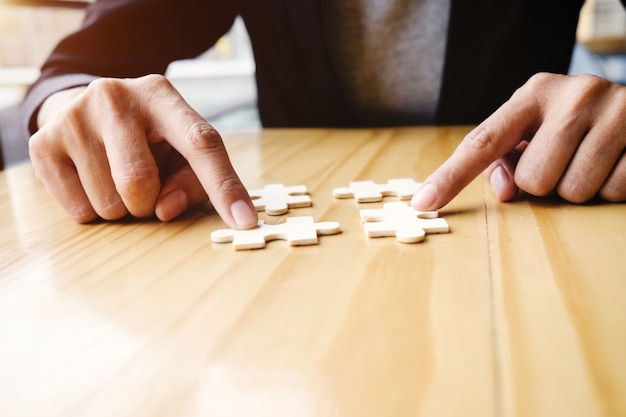 Photo gratuite jeu d'idée de défi en bois un entreprise