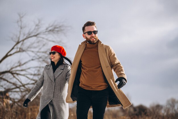 Jeune couple à winter park