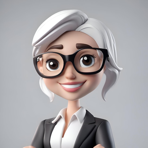 Photo gratuite jeune femme d'affaires avec des lunettes et une serviette blanche sur la tête rendu 3d