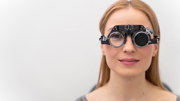 Photo gratuit jeune femme, à, yeux, consulter