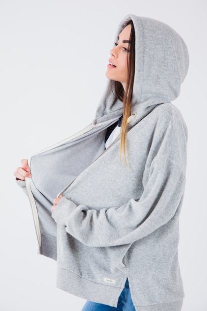 Photo gratuite jeune fille avec un sweatshirt