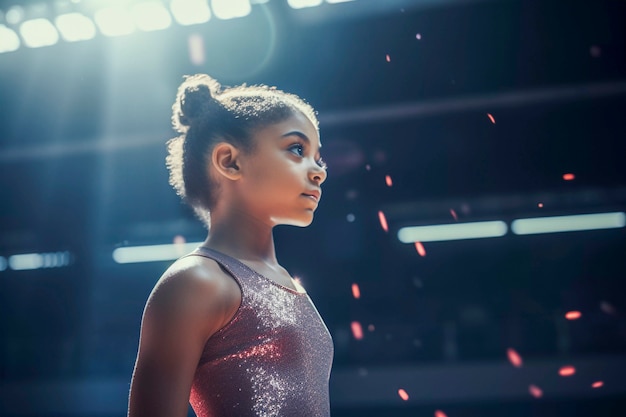 Photo gratuite jeune gymnaste en compétition