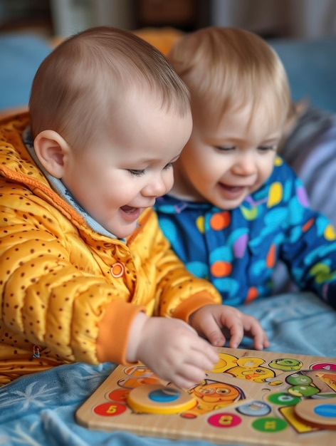 Photo gratuite des jeunes enfants autistes jouant ensemble