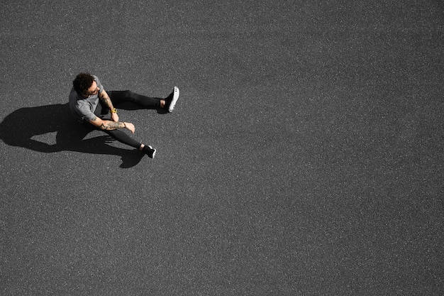 Jogger au repos après l'exercice