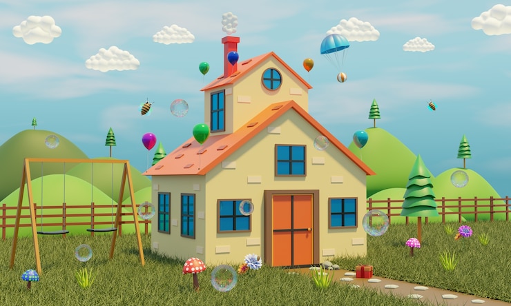 Photo gratuit joli fond de dessin animé pour enfants