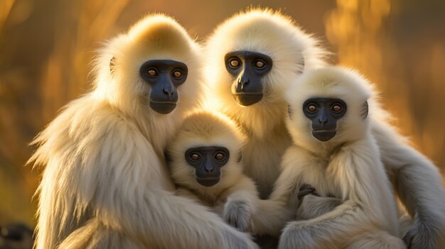 Le joli gibbon dans la nature