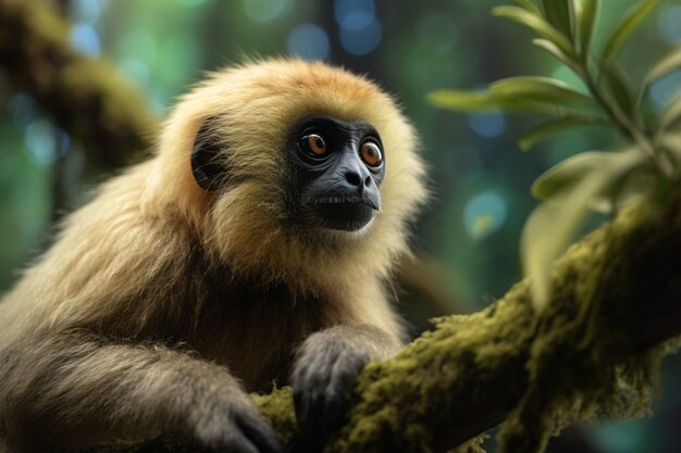 Le joli gibbon dans la nature