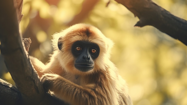 Photo gratuite le joli gibbon dans la nature