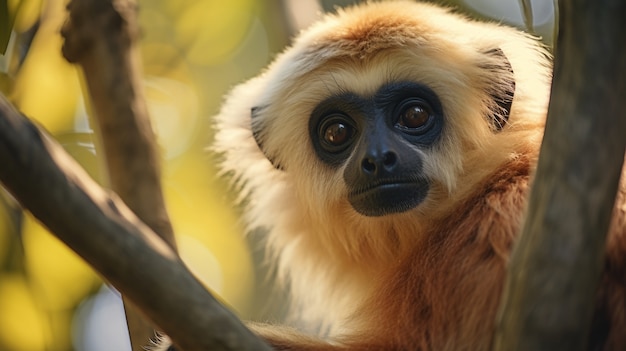 Photo gratuite le joli gibbon dans la nature