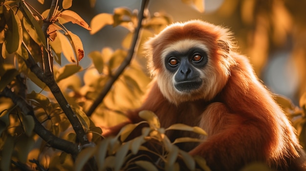 Photo gratuite le joli gibbon dans la nature