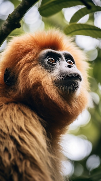 Le joli gibbon dans la nature