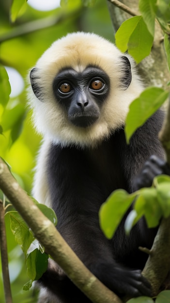 Photo gratuite le joli gibbon dans la nature