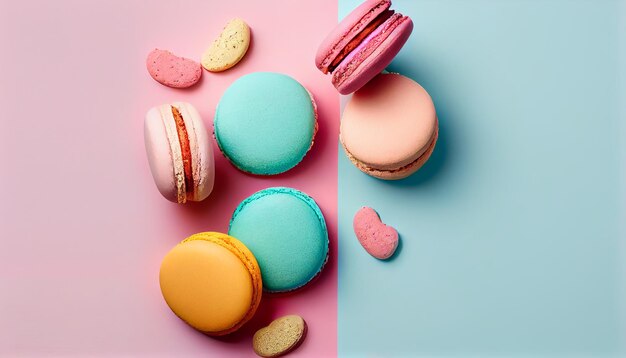 Un joli macaron pastel empile un joli cadeau généré par l'IA