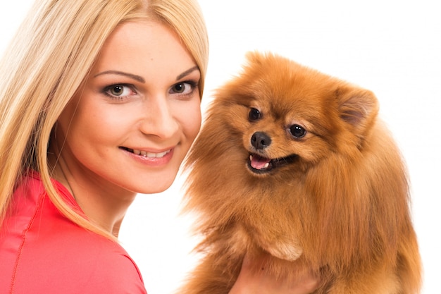 Photo gratuite jolie femme avec un chien