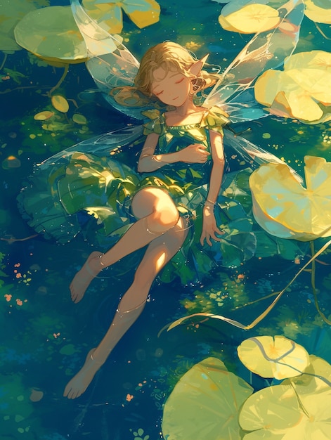 Une jolie fille de fées d'anime