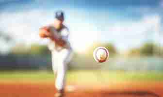 Photo gratuite un joueur de baseball sur le terrain pendant un match