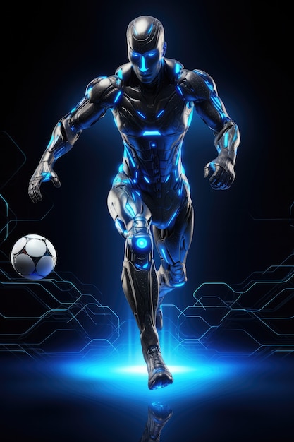 Photo gratuite joueur de football futuriste