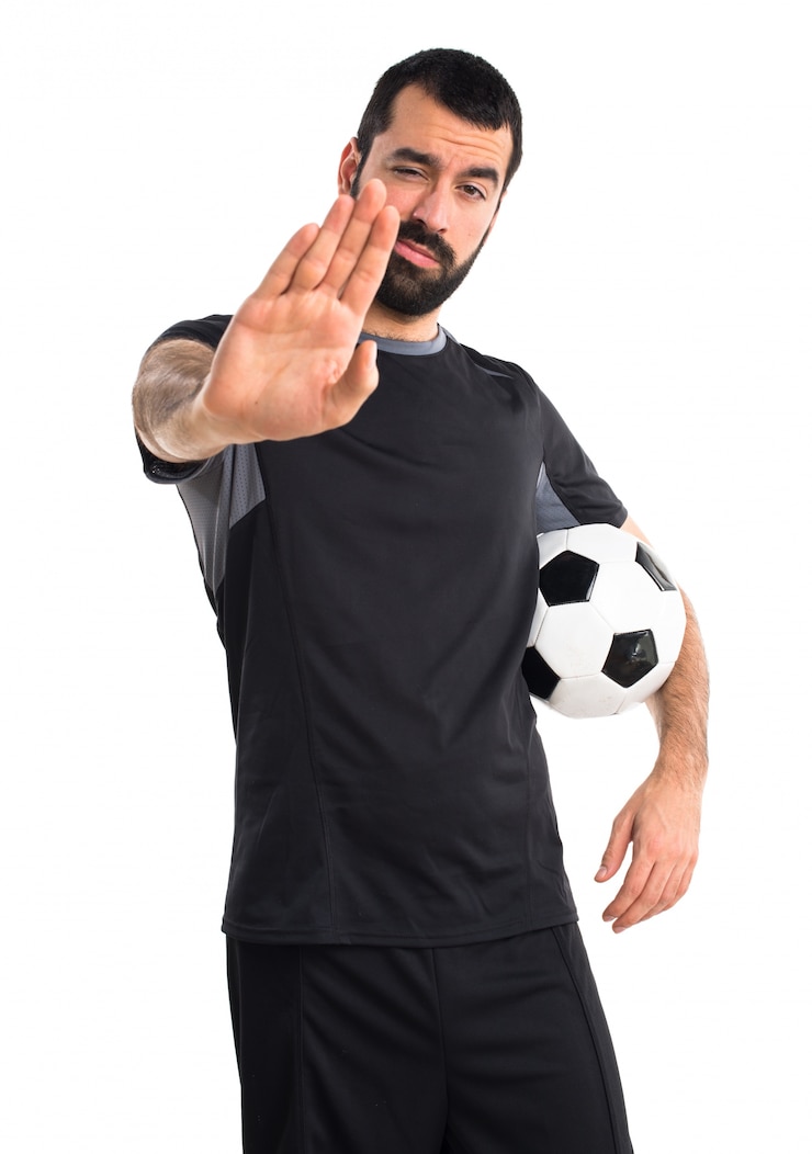 Photo gratuit le joueur de football ne fait aucun geste
