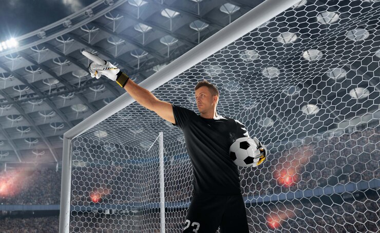 Photo gratuit joueurs de football en action sur un stade professionnel