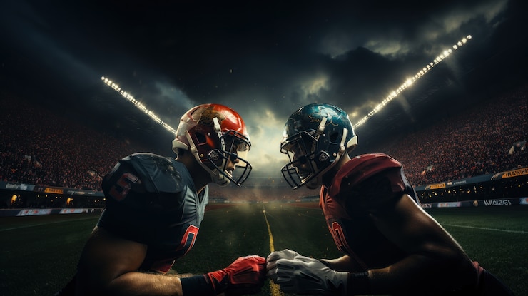Photo gratuit des joueurs de football américain portant de l'équipement