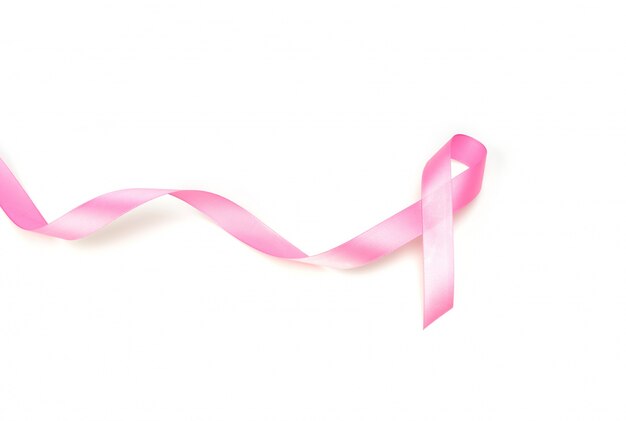 jour du cancer du Monde: Breast Cancer Awareness Ribbon sur blanc Backg