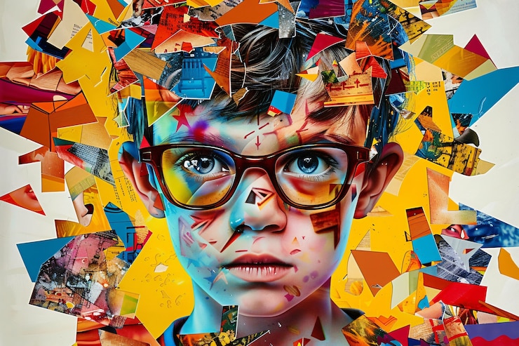 Photo gratuit journée de l'autisme avec un portrait coloré